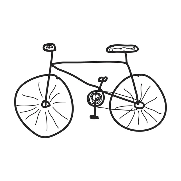 Bir bisiklet basit doodle — Stok Vektör
