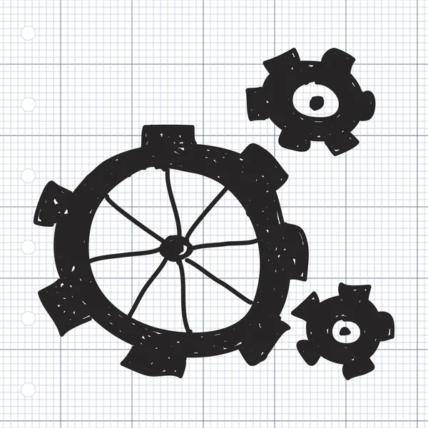 Simple doodle of some cogs — Stock Vector