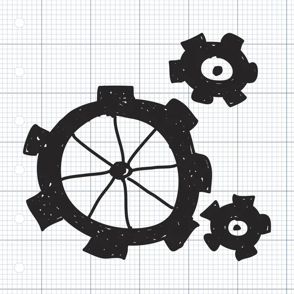 Doodle simple de quelques rouages — Image vectorielle