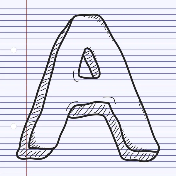 Einfaches Doodle des Buchstabens a — Stockvektor
