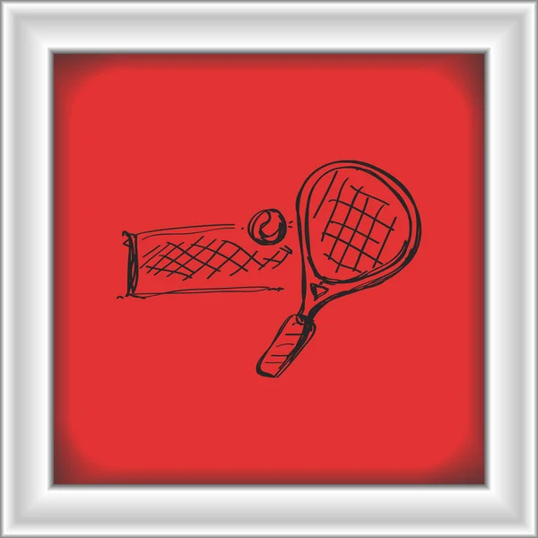 Doodle simples de uma raquete de tênis — Vetor de Stock