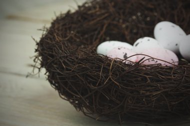 Yuvadaki paskalya yumurtaları