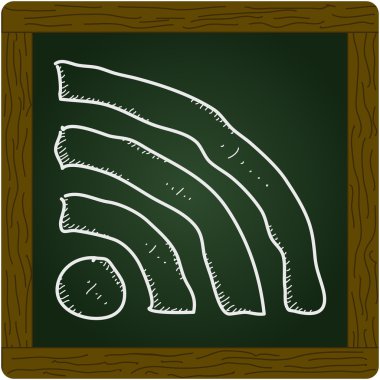 Bir wi-fi sembol basit doodle