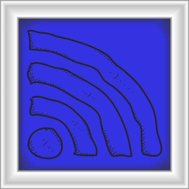 Bir wi-fi sembol basit doodle