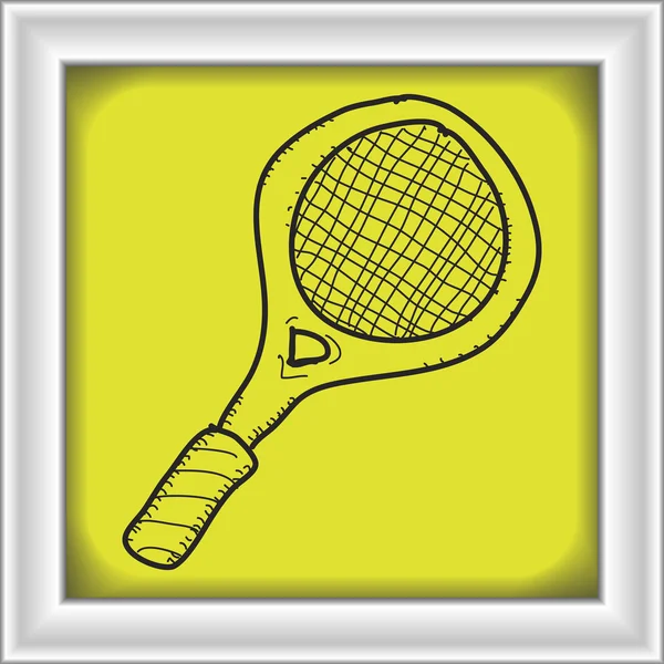 Einfaches Doodle eines Tennisschlägers — Stockvektor