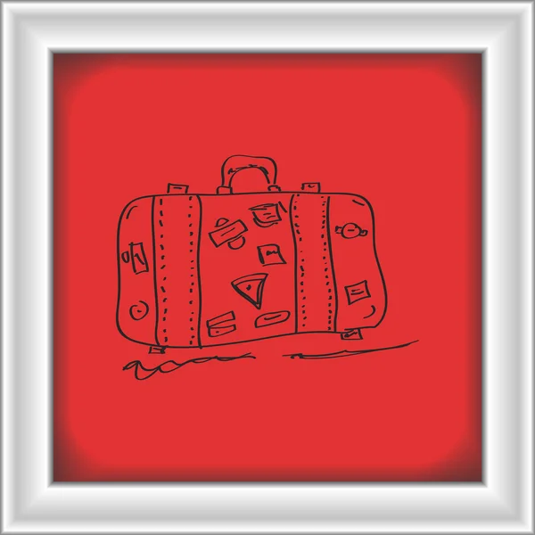 Einfaches Doodle eines Koffers — Stockvektor