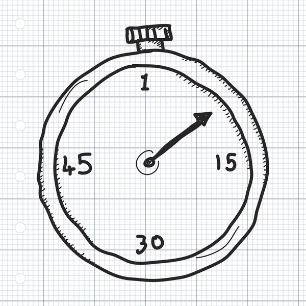 Simple gribouillage d'un chronomètre — Image vectorielle