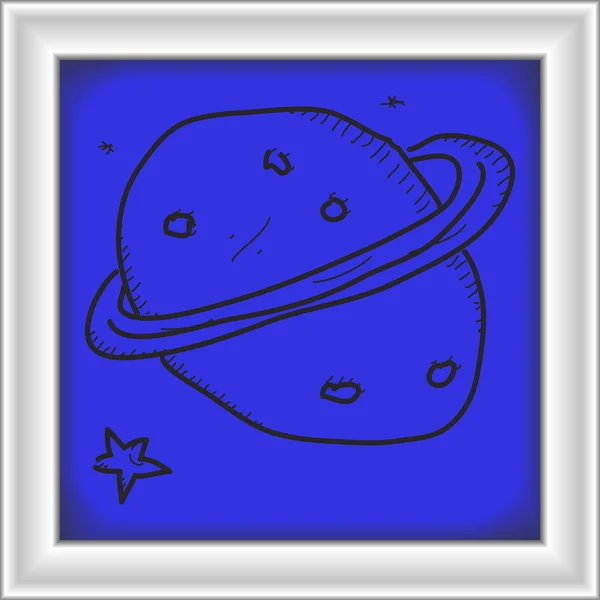 Enkla doodle av en planet — Stock vektor