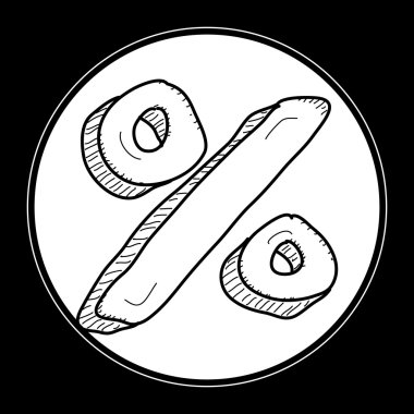 Yüzde işareti basit doodle