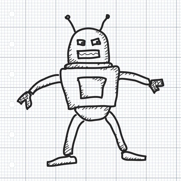 Doodle simples de um robô —  Vetores de Stock