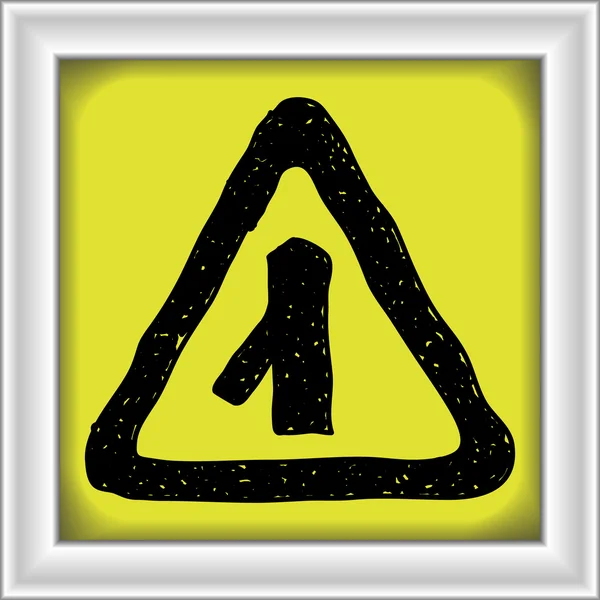 Garabato simple de una señal de tráfico — Archivo Imágenes Vectoriales