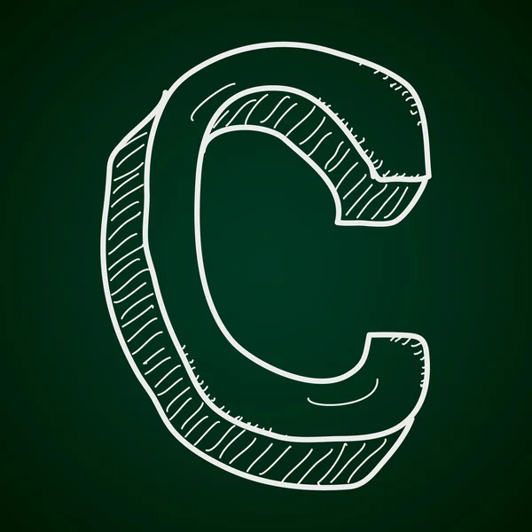 C mektubunun basit doodle — Stok Vektör