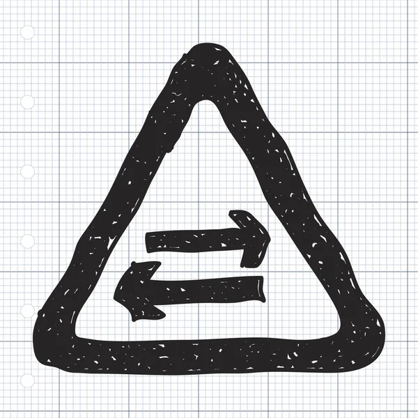 Enkla doodle för en vägskylt — Stock vektor