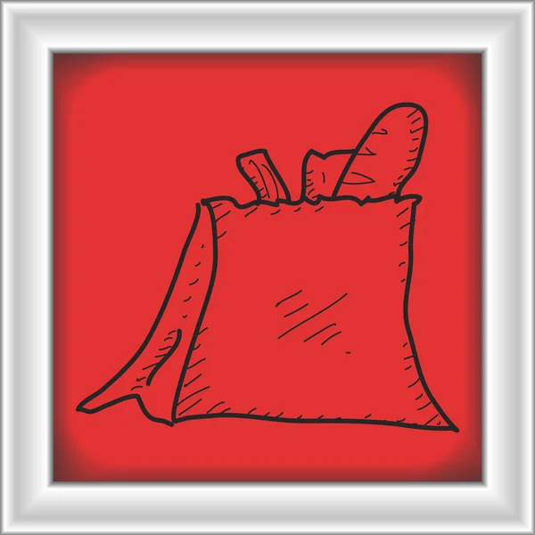 Einfaches Doodle einer Einkaufstasche — Stockvektor