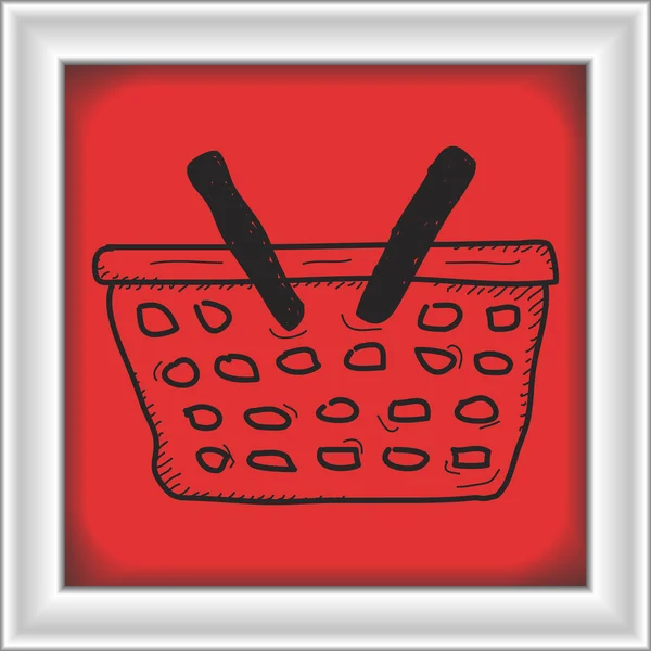 Simple doodle of a shopping basket — Stock Vector