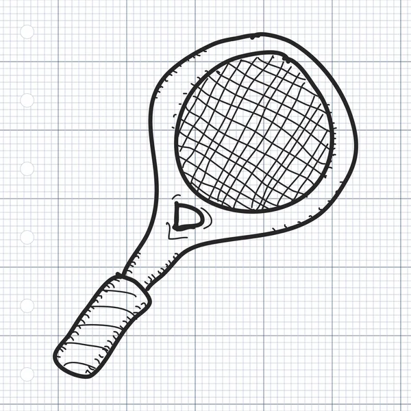 Simple gribouillage d'une raquette de tennis — Image vectorielle