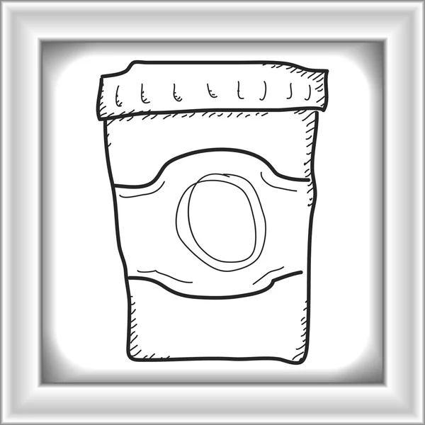 Eenvoudige doodle van een afhaalmaaltijden koffie — Stockvector
