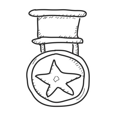 Bir madalya basit doodle