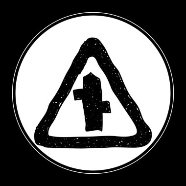 Bir yol işaret basit doodle