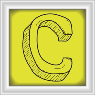 C mektubunun basit doodle