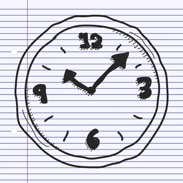 简便的涂鸦的时钟 — 图库矢量图片