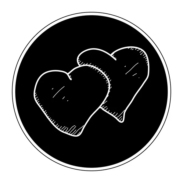 Απλή doodle του ένα ζευγάρι των καρδιών — Διανυσματικό Αρχείο