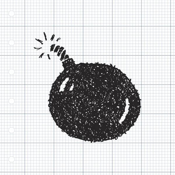 简便的涂鸦的一颗炸弹 — 图库矢量图片