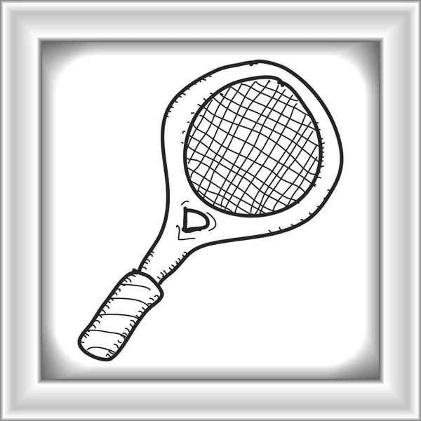 Einfaches Doodle eines Tennisschlägers — Stockvektor