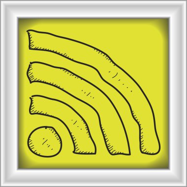 Bir wi-fi sembol basit doodle