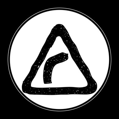 Bir yol işaret basit doodle