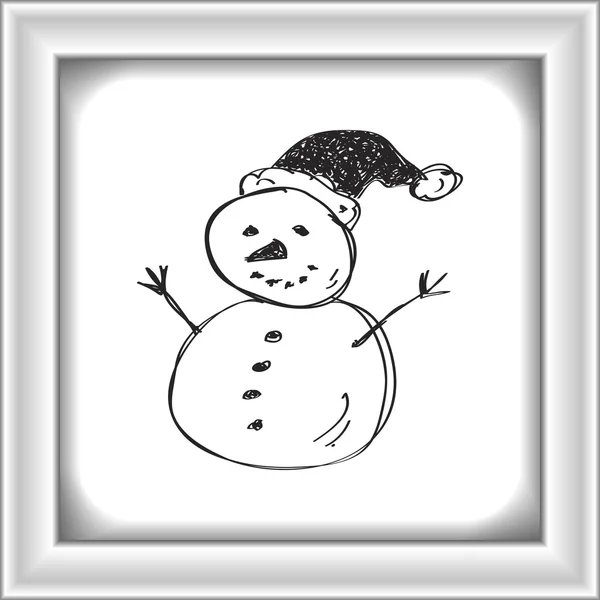 Doodle simples de um boneco de neve —  Vetores de Stock