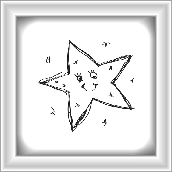 Простые каракули звезды — стоковый вектор