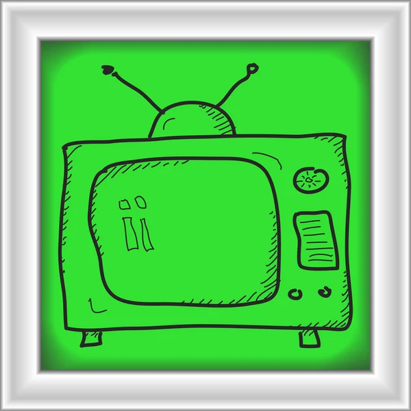 Απλή doodle του ένα τηλεοπτικό — Διανυσματικό Αρχείο