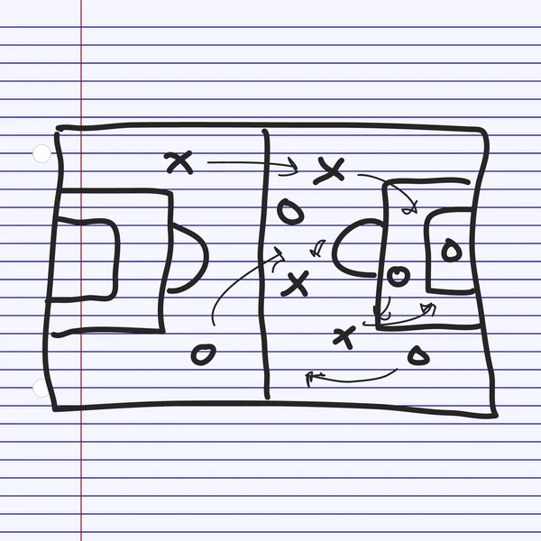 Egyszerű doodle, az foci — Stock Vector