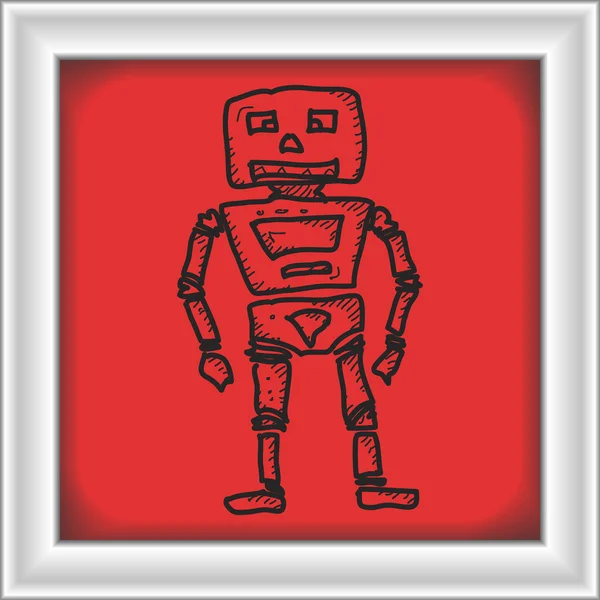Doodle simples de um robô —  Vetores de Stock