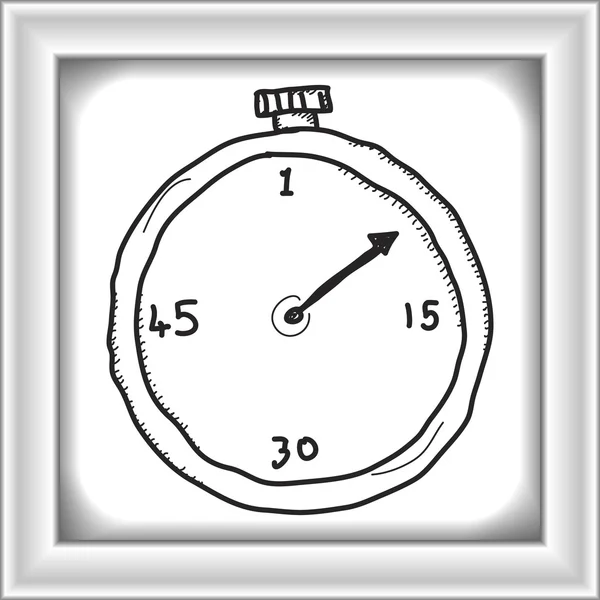 Eenvoudige doodle van een stopwatch — Stockvector