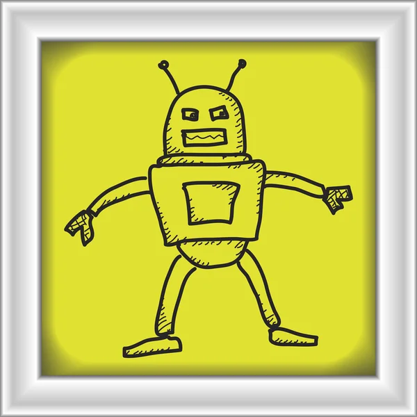 Απλή doodle του ένα ρομπότ — Διανυσματικό Αρχείο