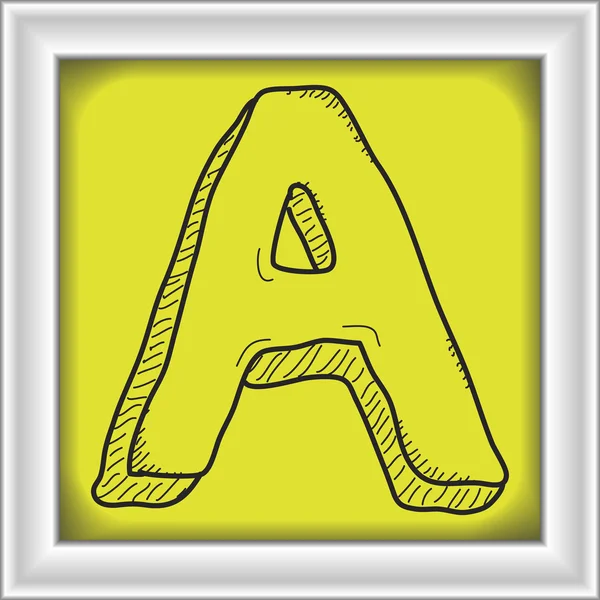 Simple gribouillage de la lettre A — Image vectorielle