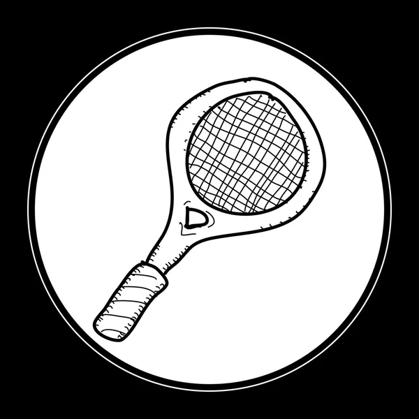 Simple garabato de una raqueta de tenis — Vector de stock