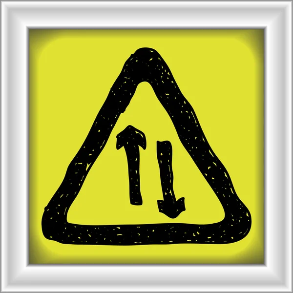 Doodle simples de um sinal de estrada —  Vetores de Stock