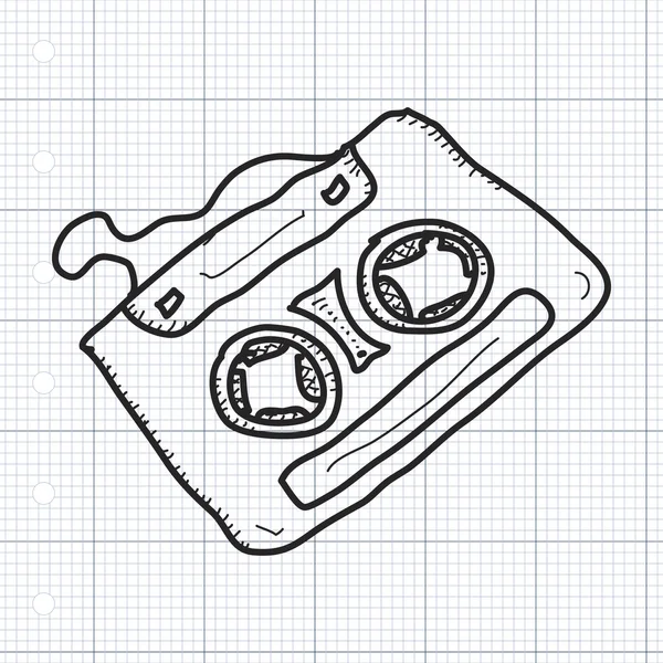 Simple gribouillage d'une cassette — Image vectorielle