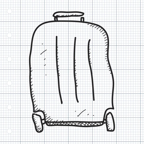 スーツケースの単純な落書き — ストックベクタ
