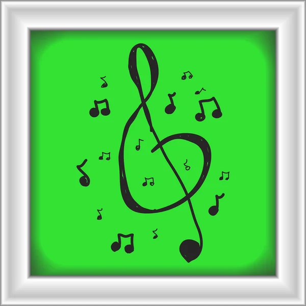 Простые каракули музыкальных символов — стоковый вектор