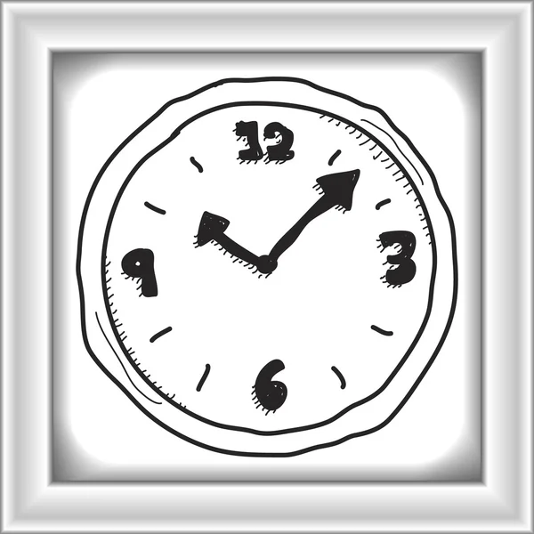 Garabato simple de un reloj — Vector de stock