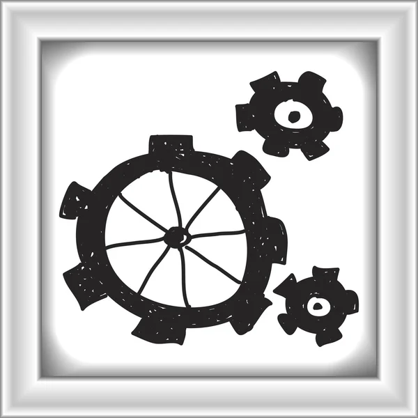 Simple doodle of some cogs — Stock Vector