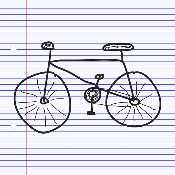 Garabato simple de una bicicleta — Vector de stock