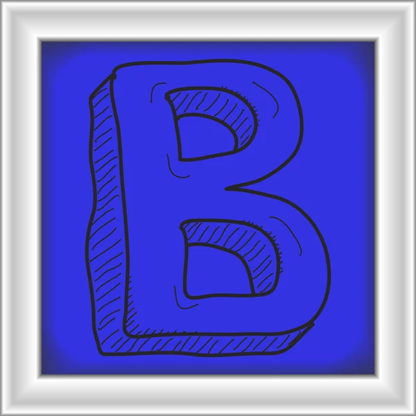 Mektup B basit doodle — Stok Vektör