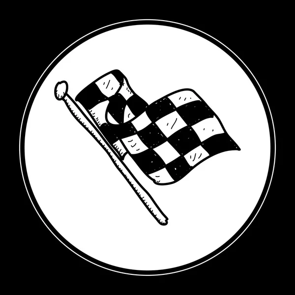 Enkel krusedull i et rutete flagg – stockvektor