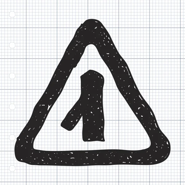 Eenvoudige doodle van een verkeersbord — Stockvector