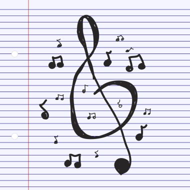 Müzik sembollerin basit doodle